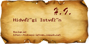 Hidvégi István névjegykártya