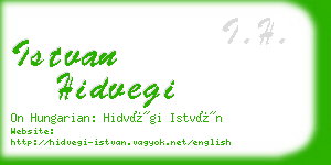 istvan hidvegi business card